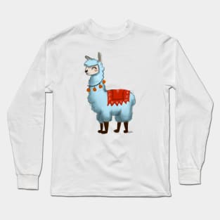 Cute Llama Drawing Long Sleeve T-Shirt